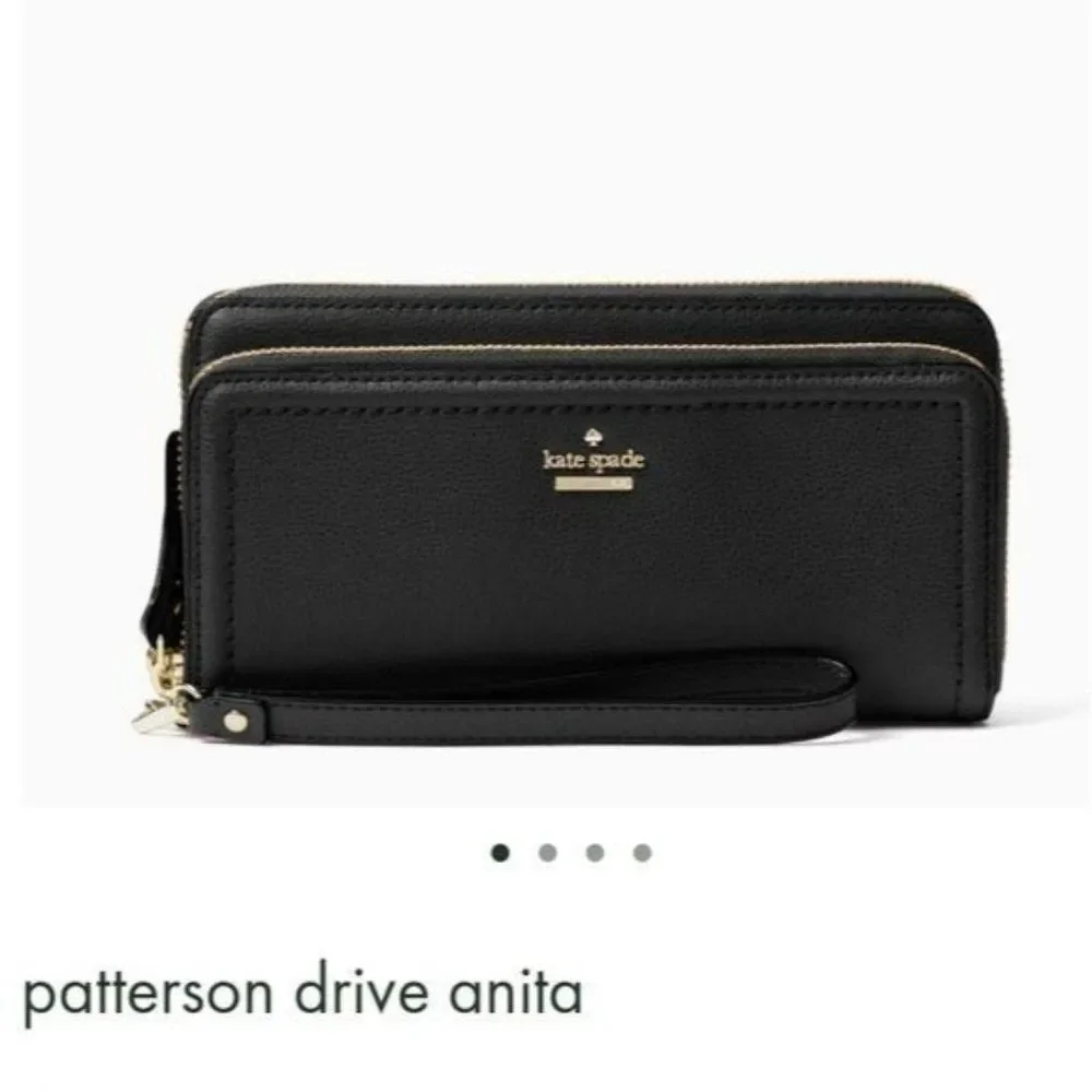 Kate Spade Patterson Drive Anita Leather Wristlet Wallet Continental Zip Around